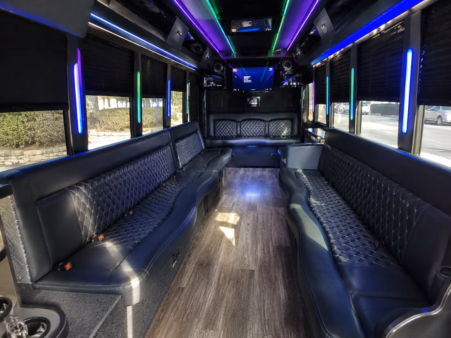 palmdale 15 passenger party bus interior
