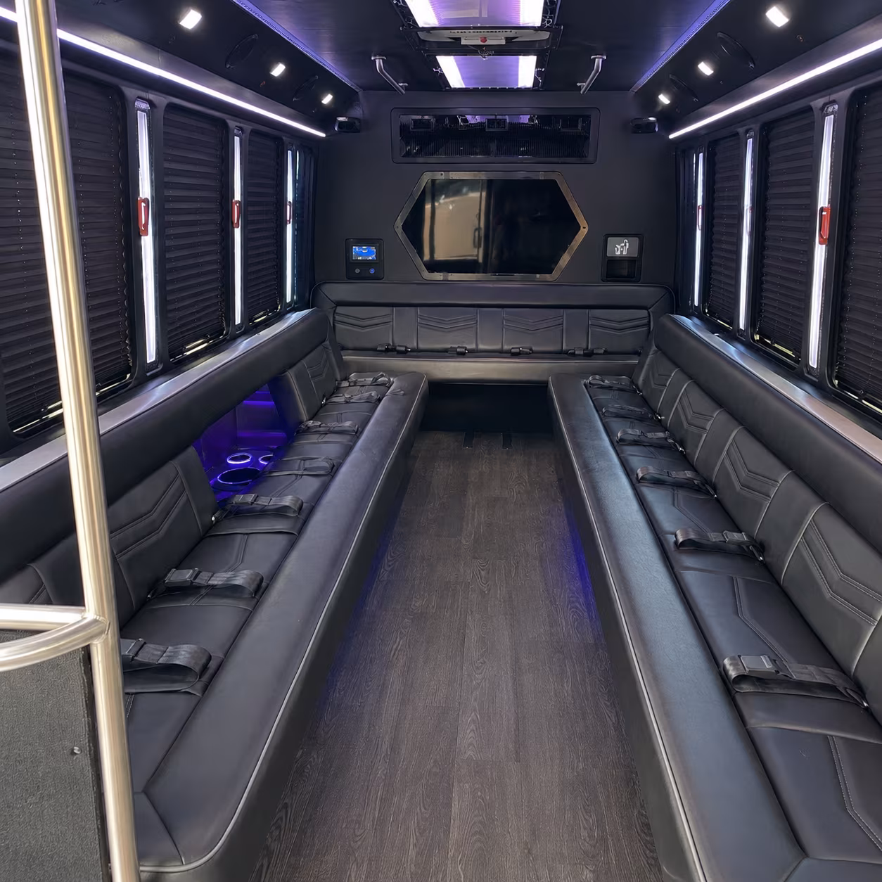palmdale 18 passenger party bus interior