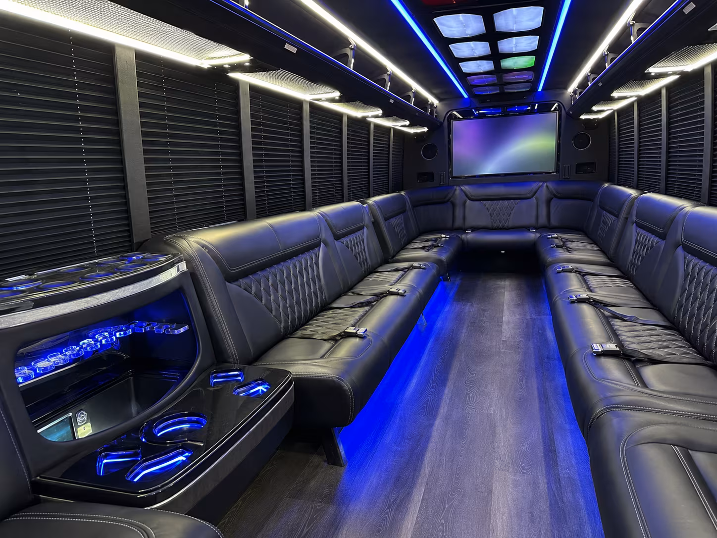palmdale 20 passenger party bus inside