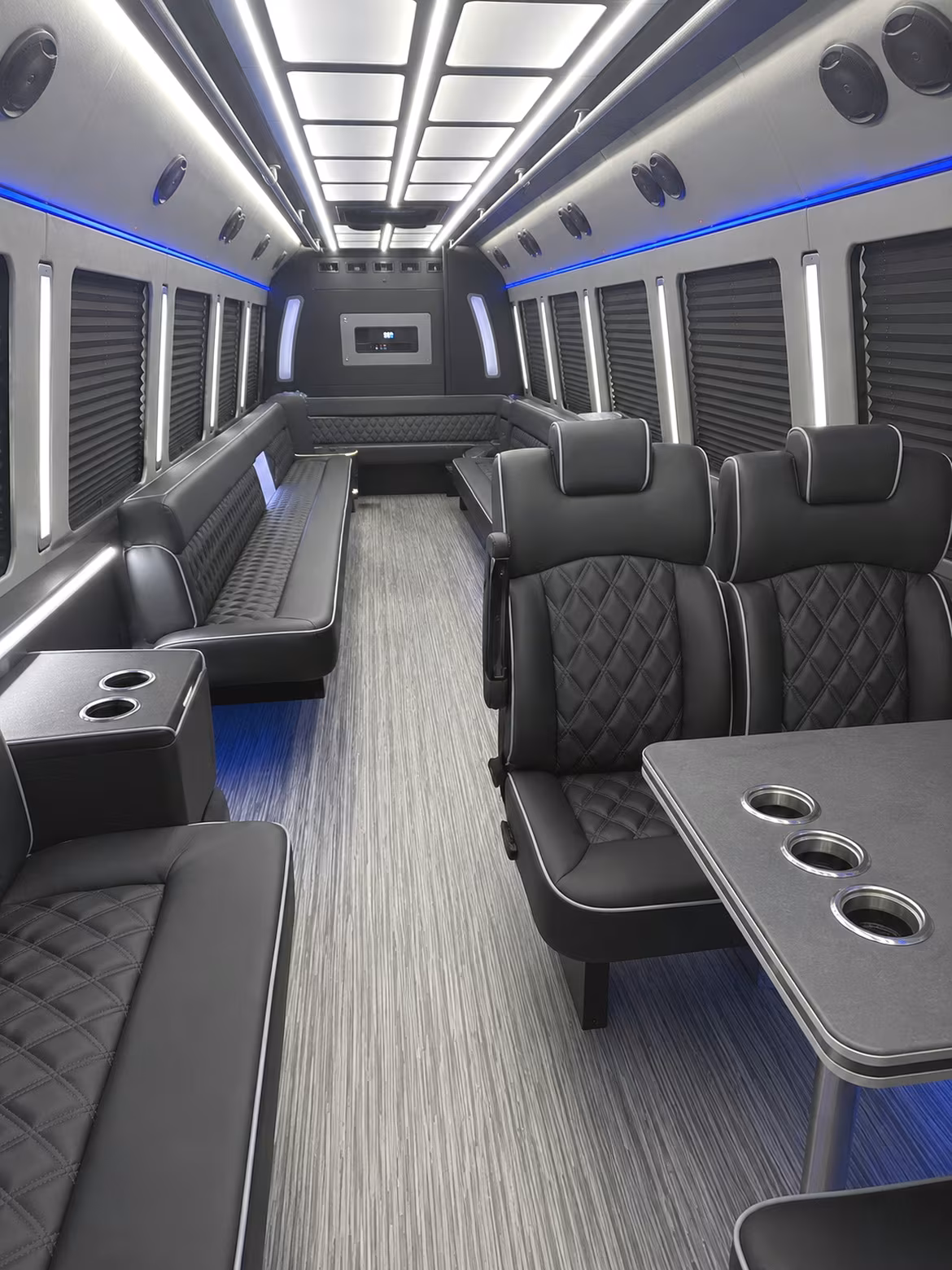 palmdale 25 passenger party bus inside