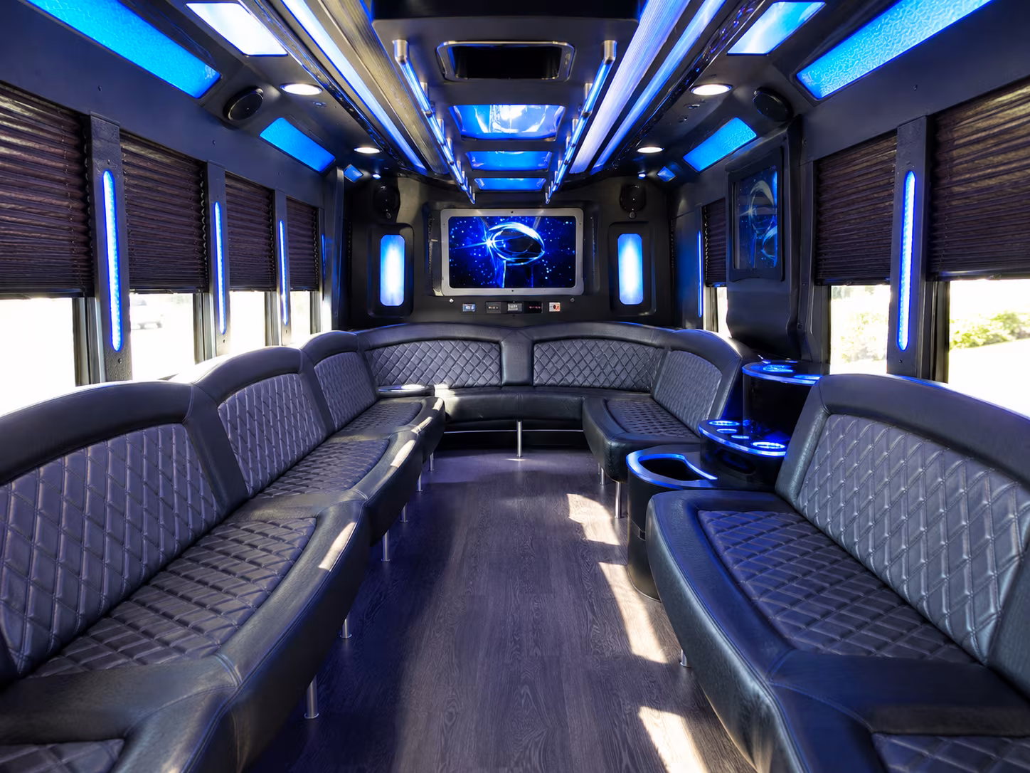 palmdale 28 passenger party bus inside